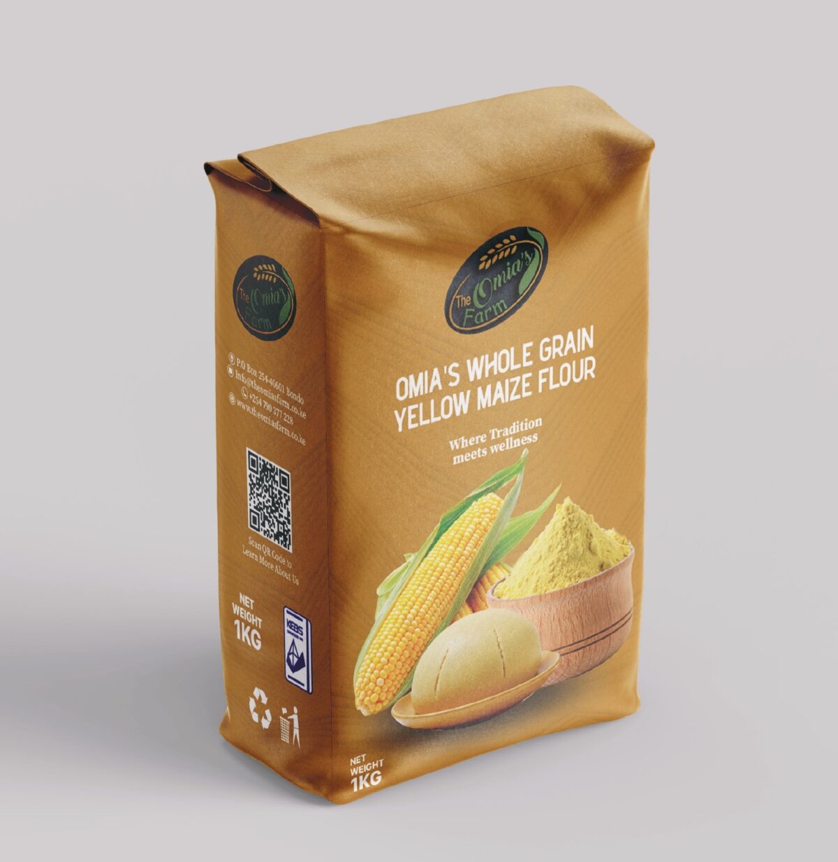Omia's Whole Grain Yellow Maize Flour 1Kg