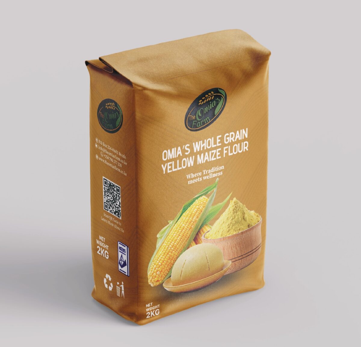 Omia's Whole Grain Yellow Maize Flour 2Kg
